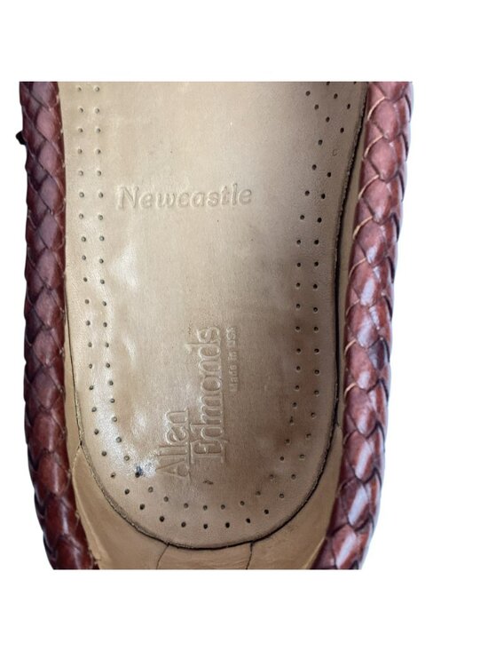 Allen Edmonds Newcastle Mens 10.5D Braided Leather Loafers Brown